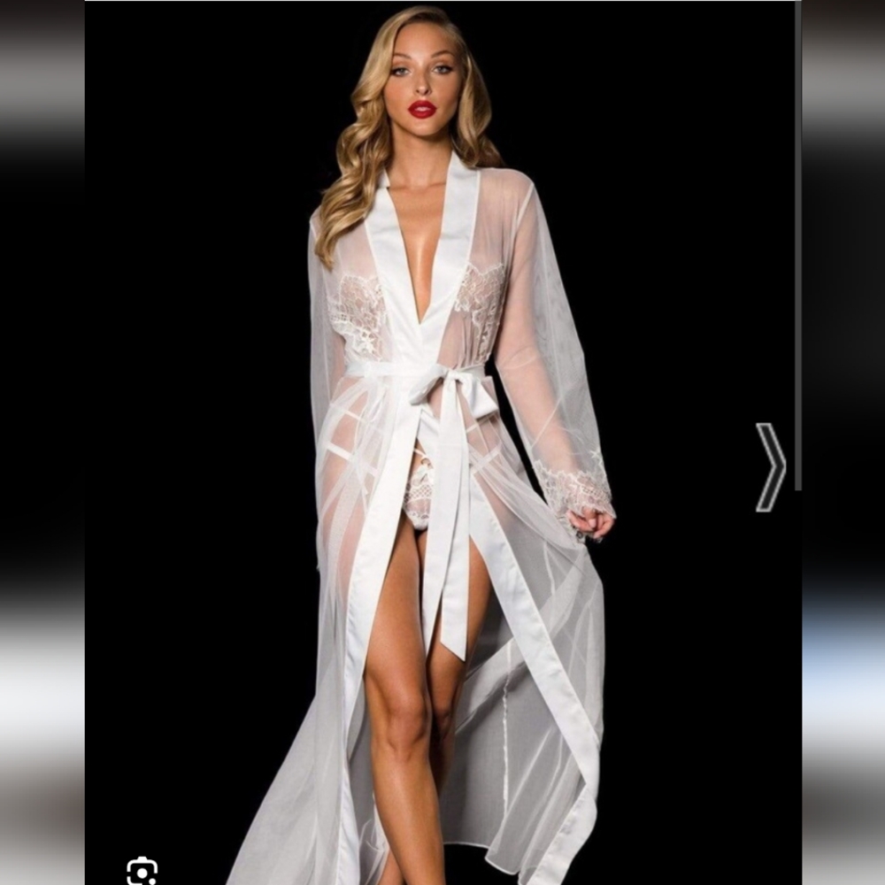 Honey Birdette Jessica Ivory full length robe S